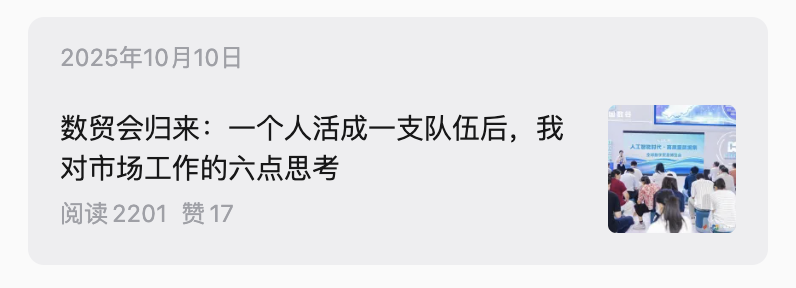 数贸会归来:一个人活成一支队伍